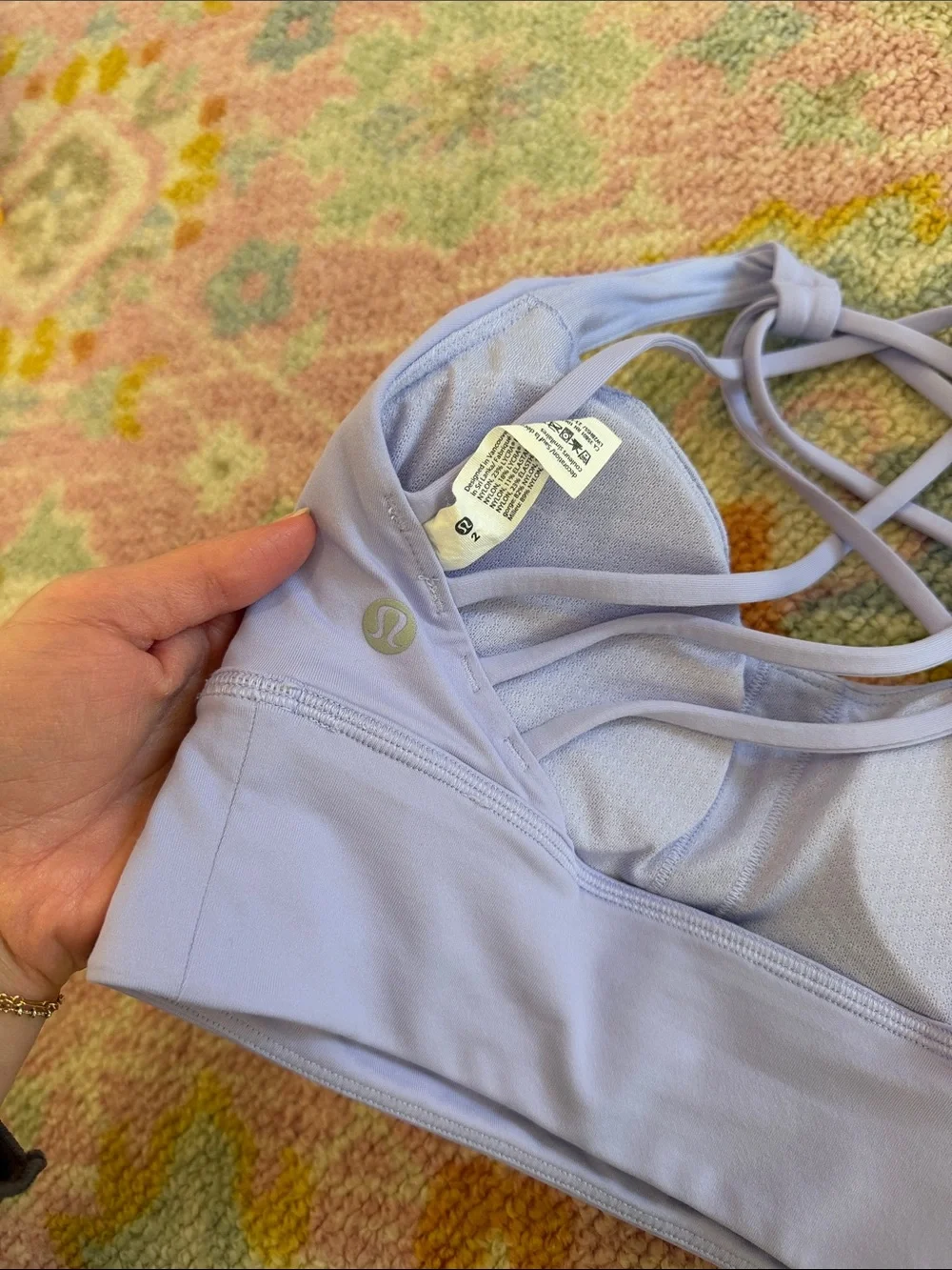 lululemon athletica Free to Be Lavender Strappy Back Athletic Bralette